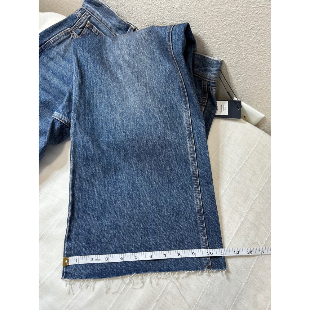Veronica Beard Cotton Taylor High Rise Wide Leg Crop Jeans Blue Wash 25 - Picture 12 of 16